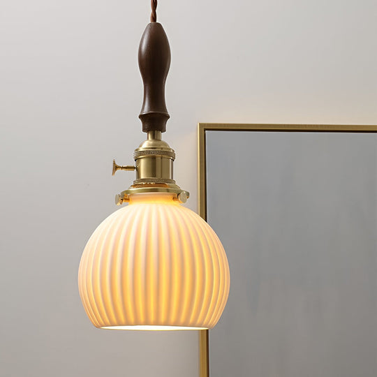 Creative Ceramic Copper LED 12W Nordic Pendant Light or Plug-in Wall Lamp