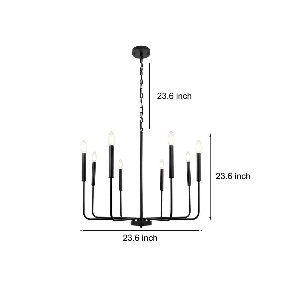 8 Lights Candlelight LED Three Step Dimming Industrial Chandelier