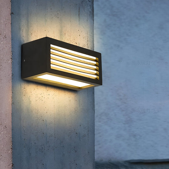 Rectangle Waterproof 12W LED Modern Outdoor Wall Sconce Light