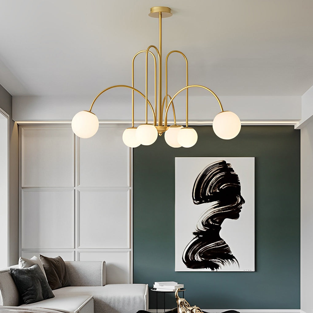 6/8 Lights Iron Glass Creative Nordic Chandelier Ceiling Light