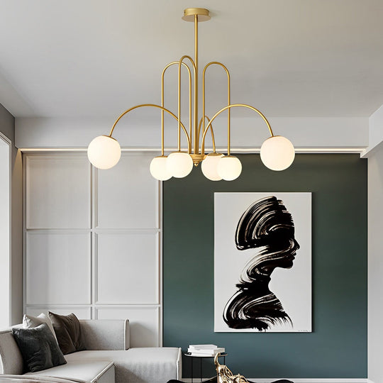 6/8 Lights Iron Glass Creative Nordic Chandelier Ceiling Light