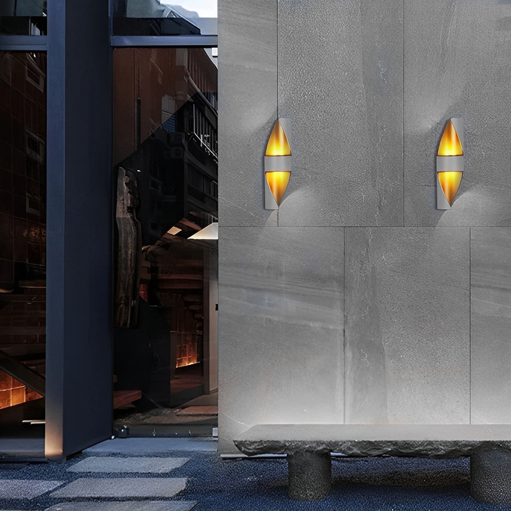 Spiral Exterior Up and Down Wall Mounted Light with Gold Interior