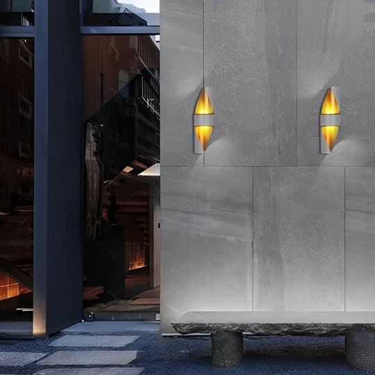 Spiral Exterior Up and Down Wall Mounted Light with Gold Interior