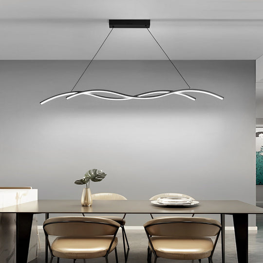 Double Wavy Minimalist LED Modern Pendant Light