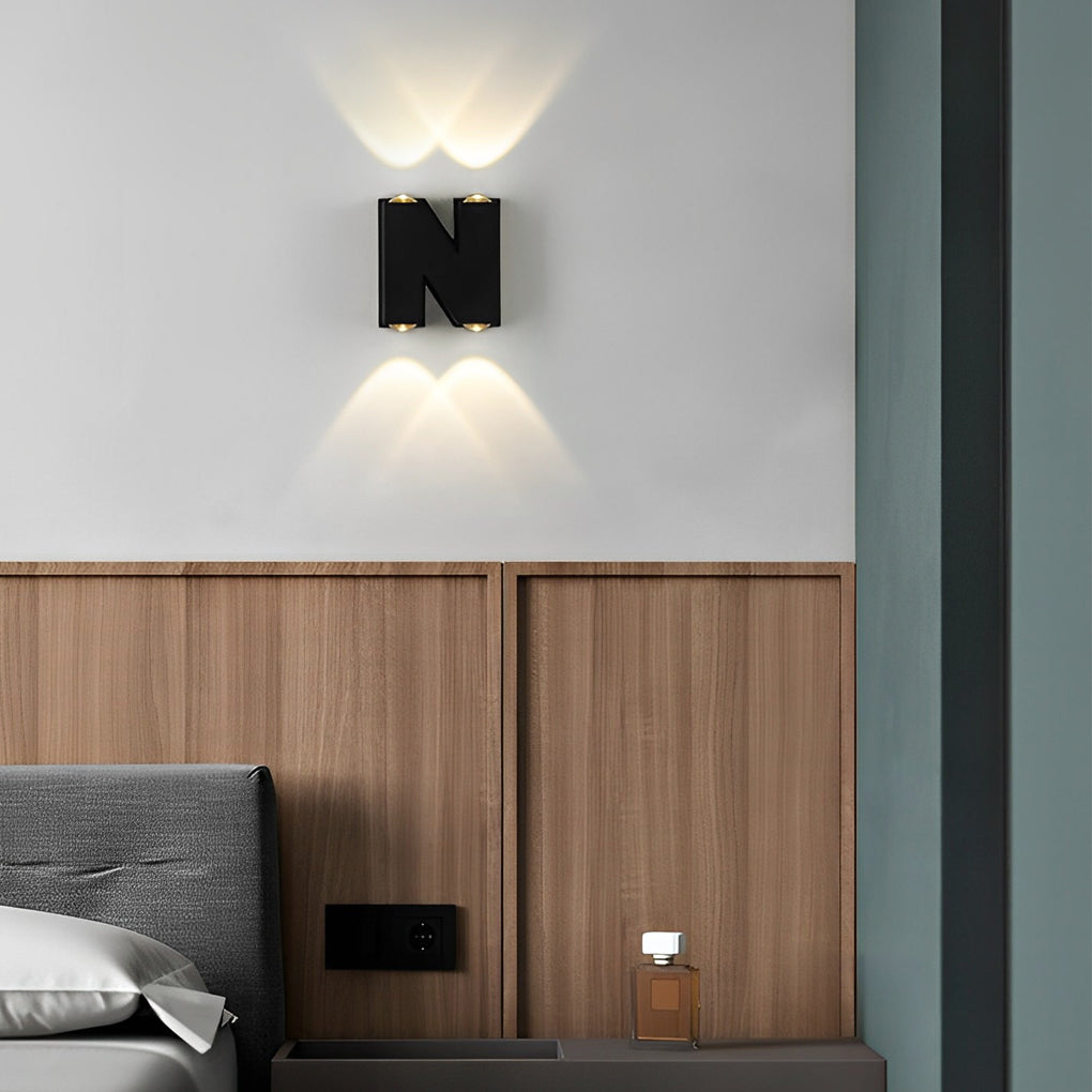 Creative Letter N V W LED Outdoor Wall Sconce Waterproof Modern Light