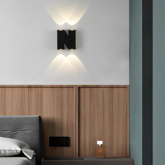 Creative Letter N V W LED Outdoor Wall Sconce Waterproof Modern Light