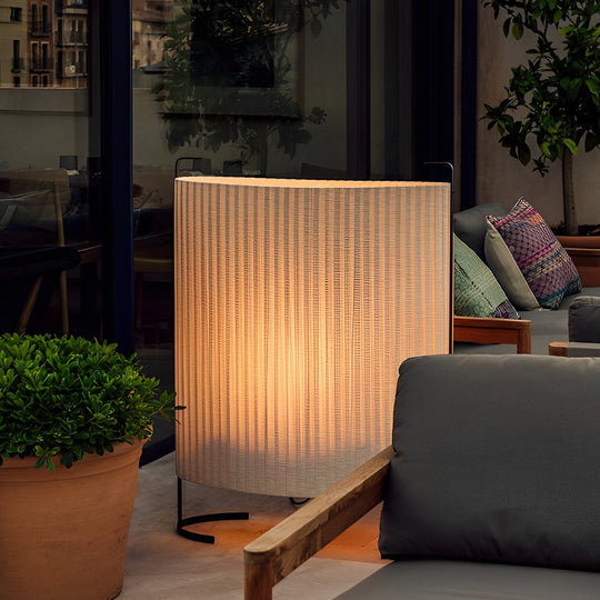 42" Modern Japanese-Style Fabric Outdoor Floor Lamp