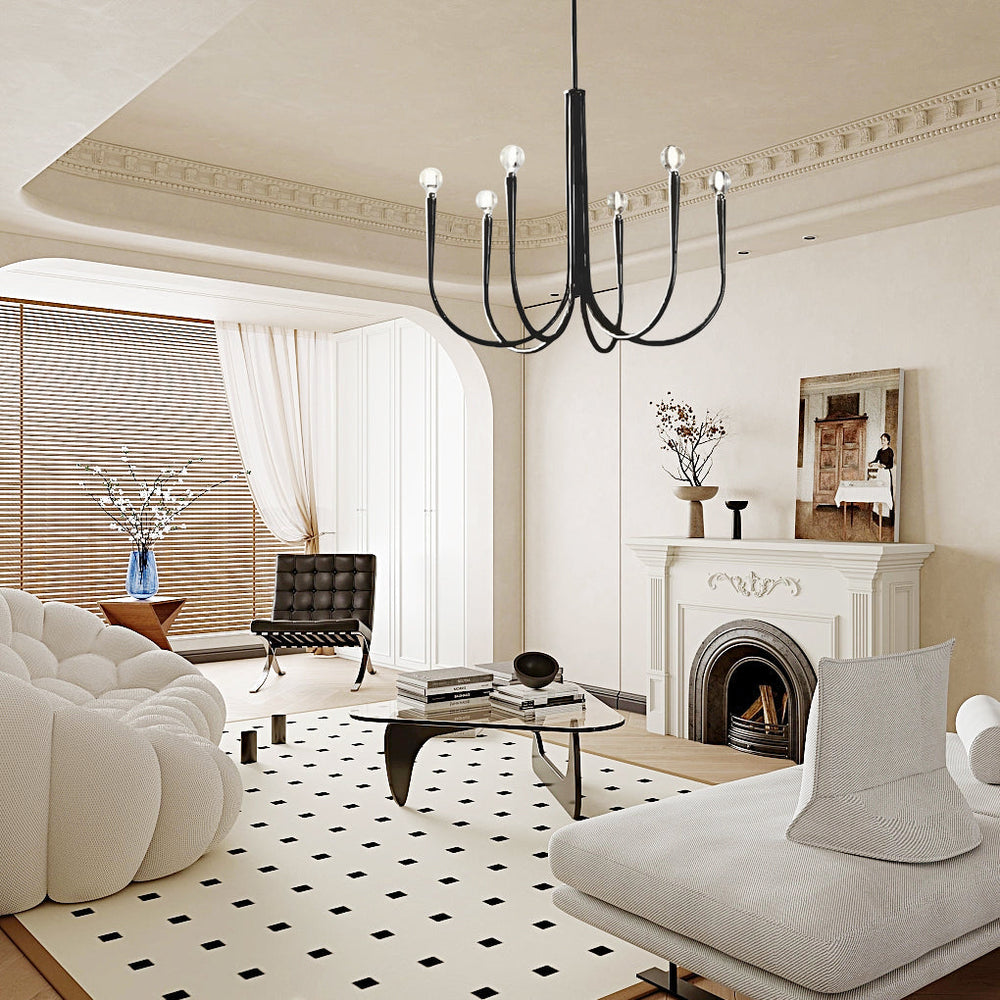 6/9-Light Retro Candlelight Three Step Dimming LED French Style Chandelier