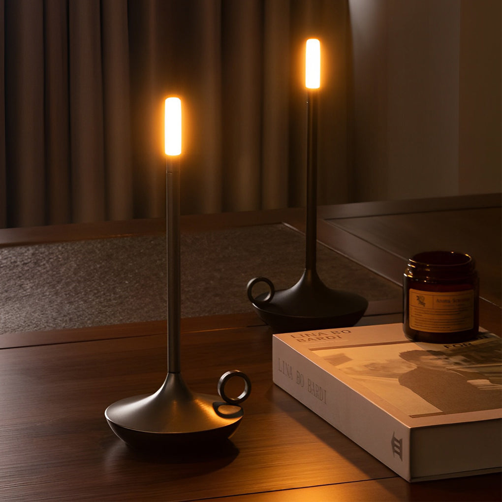 Cordless Candle Wick LED Table Lamp with Touch Dimming
