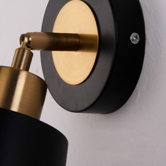 LED 3 Step Dimming Black Nordic Adjustable Wall Sconce Light