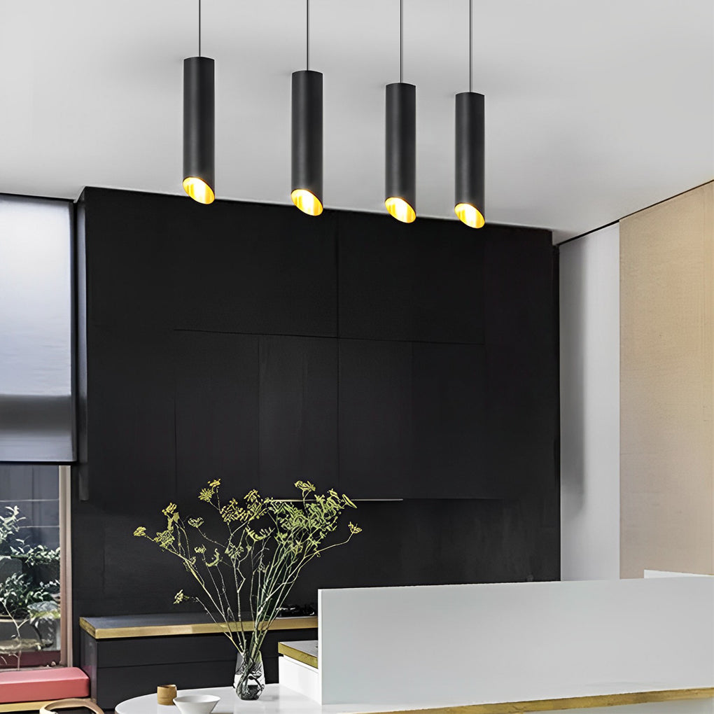 Long Cylindrical Oblique LED Minimalist Nordic Chandelier Pendant Light