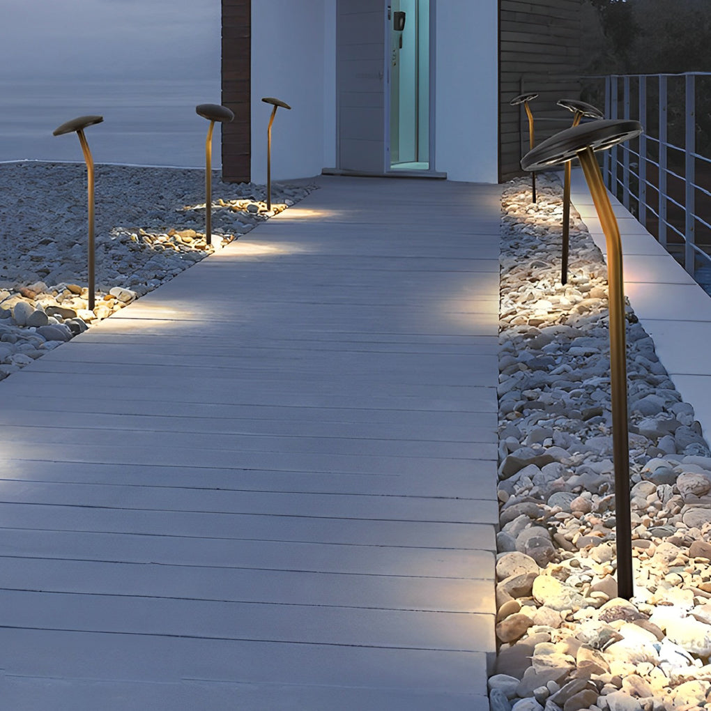 Mushroom-Shaped Brown LED Outdoor Lawn Light