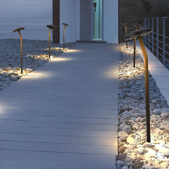 Mushroom-Shaped Brown LED Outdoor Lawn Light