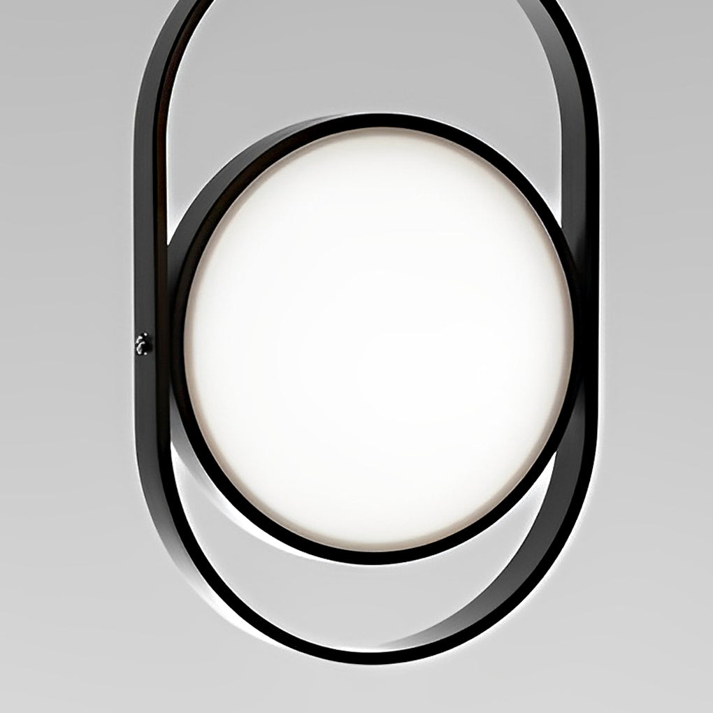 Adjustable Round Three-Step Dimming Black Modern LED Pendant Lights