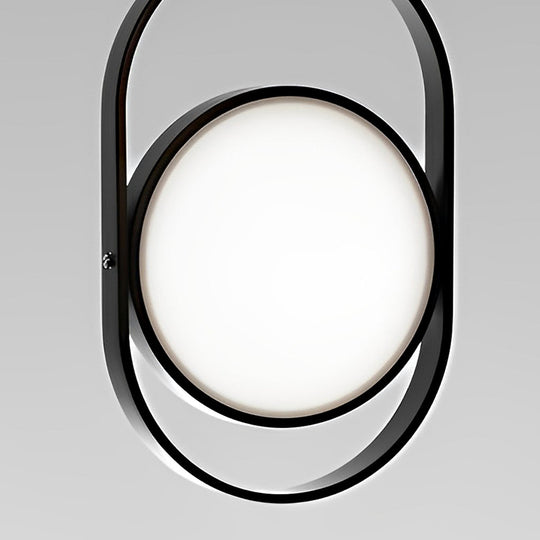 Adjustable Round Three-Step Dimming Black Modern LED Pendant Lights