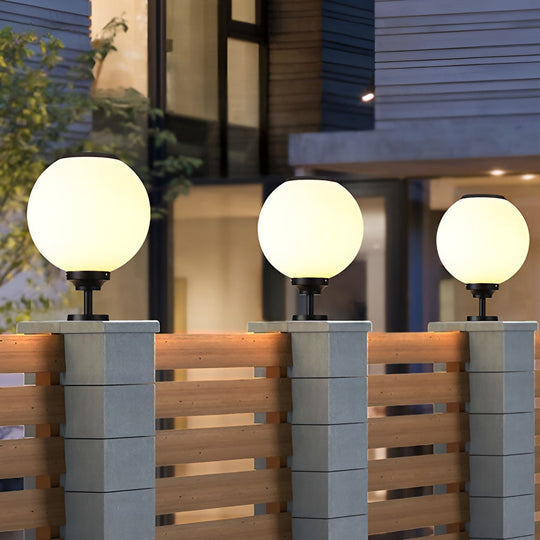 Ball Waterproof Three Step Dimming LED Solar Post Caps Lights
