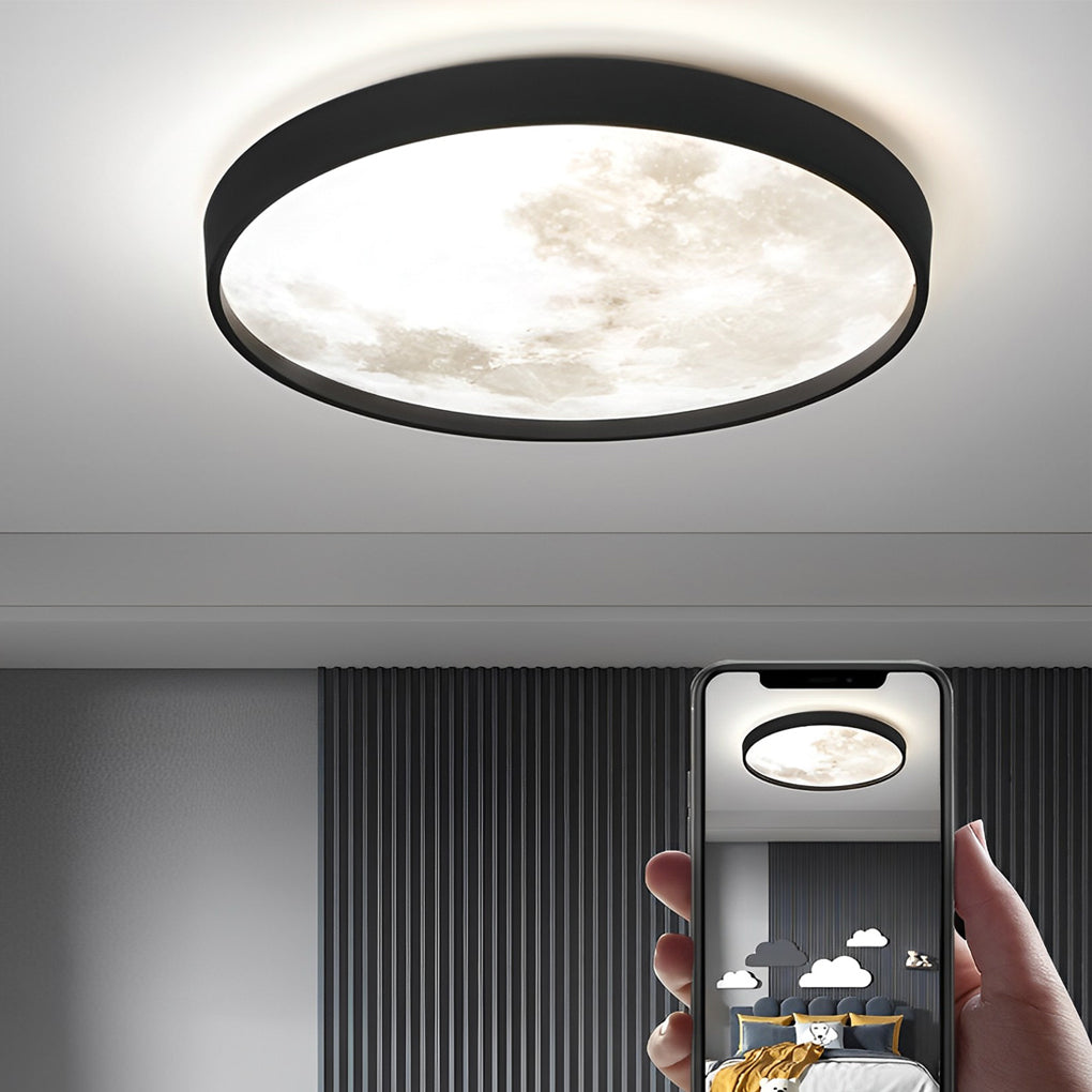 Creative Moon 3-Step Dimming LED Modern Flush Mount Ceiling Light