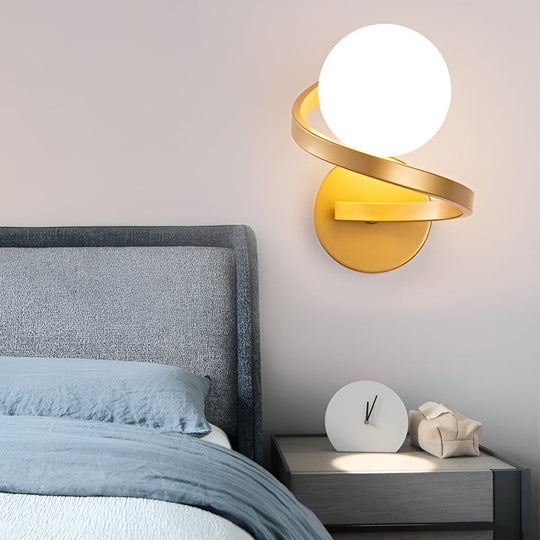 Electroplated Curved Metal LED Modern Wall Sconce