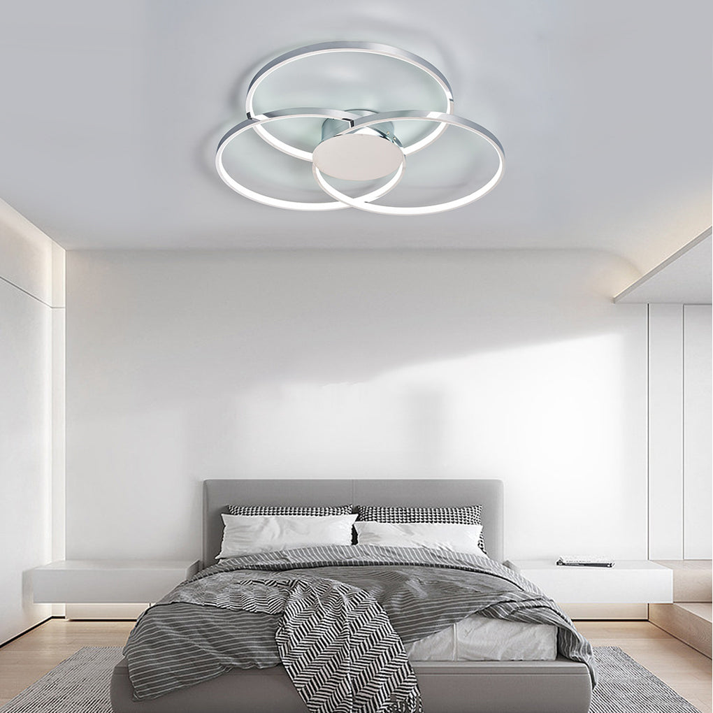 Three Rings Stepless Dimming Electroplated Metal Nordic Ceiling Light