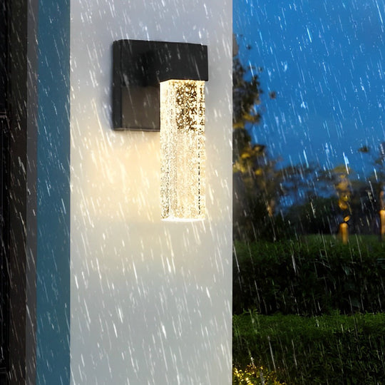 Waterproof LED 10W Crystal Black Modern Outdoor Wall Lamp