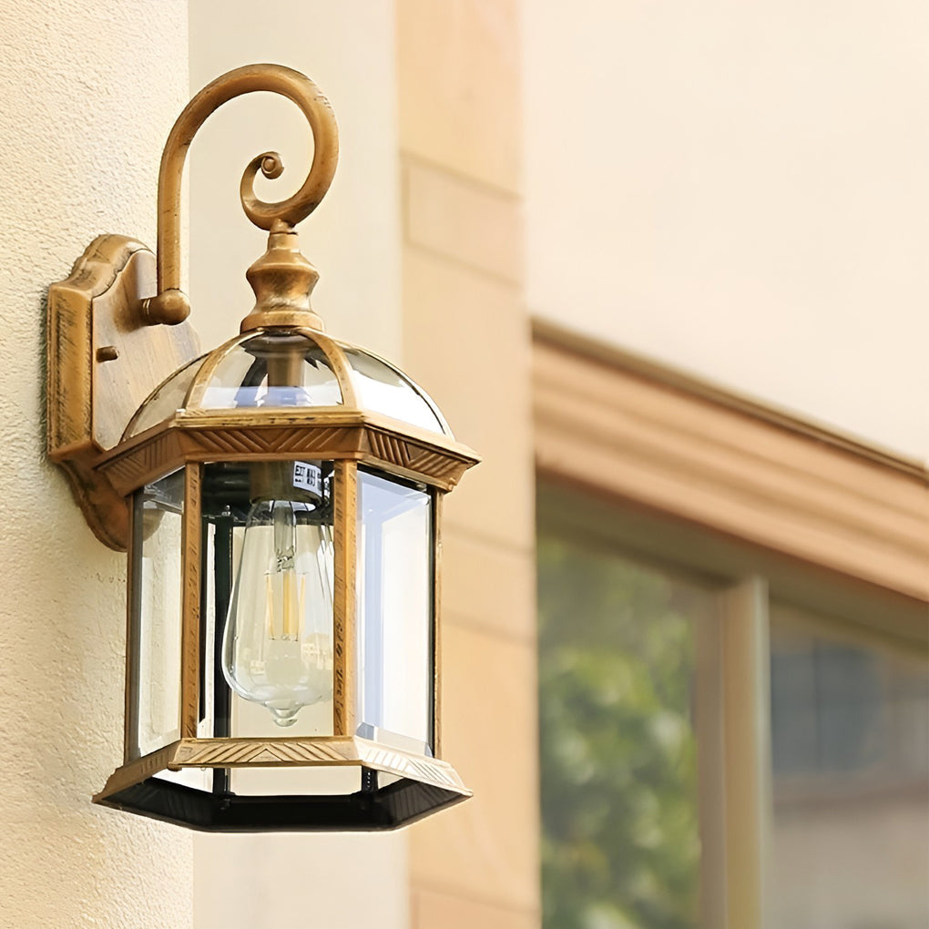 Double-layer Waterproof Glass E27 Vintage Wall Sconce Light