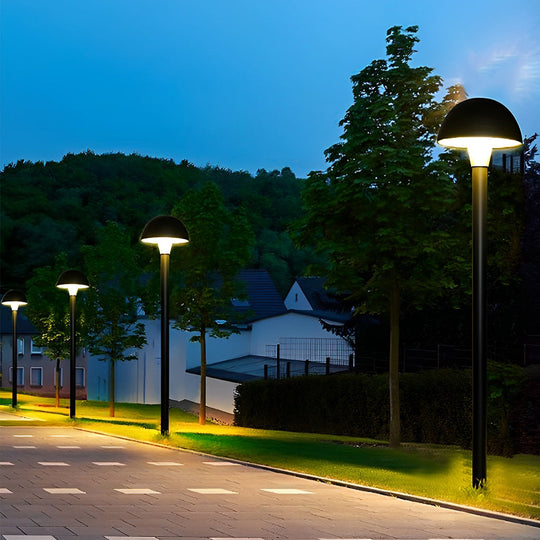 Modern Creative Mushroom-Shaped Black LED Lawn Lamp