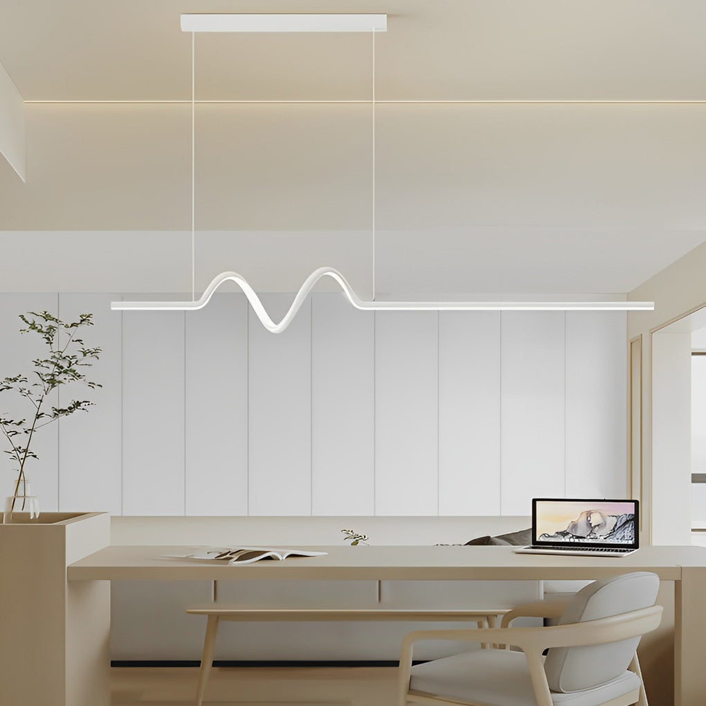 Creative Minimalist Wavy Stepless Dimming Nordic Chandelier with LED Strip