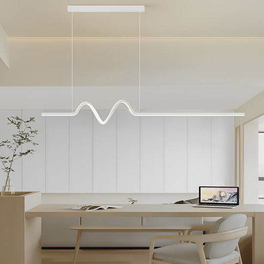 Creative Minimalist Wavy Stepless Dimming Nordic Chandelier with LED Strip