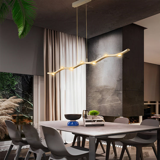 Long Branches Stepless Dimming LED White Modern Chandelier