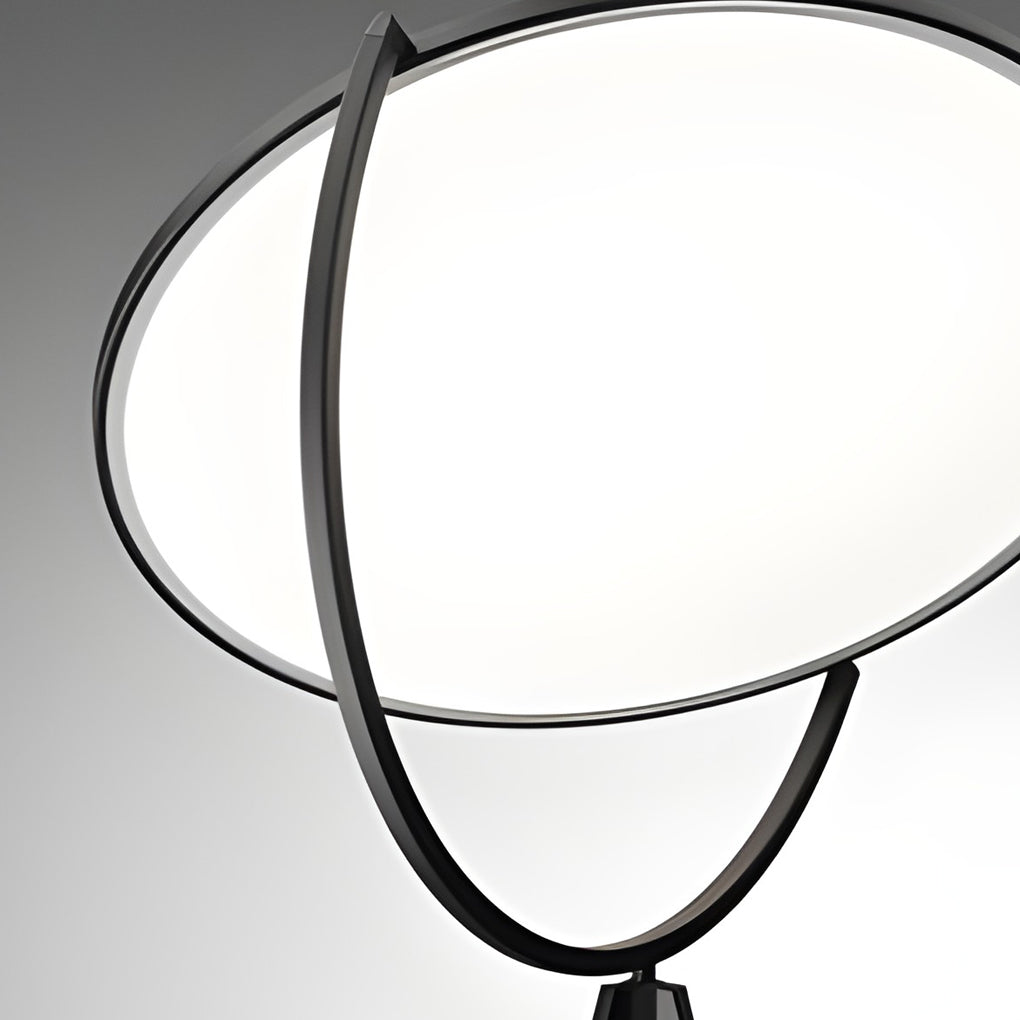 Black Metal Rotating LED Tripod Floor Lamp with Acrylic Shade