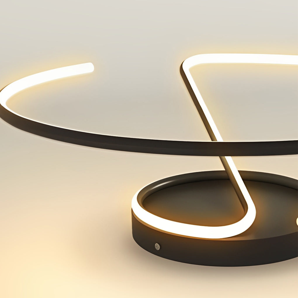 16" Wire-Inspired Circular Modern LED Semi-Flush Mount Ceiling Light