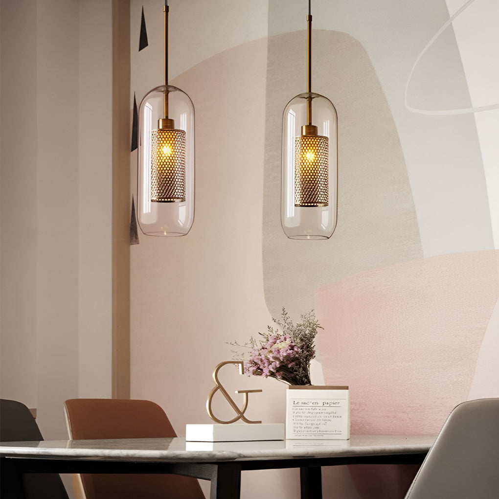 Minimalist Round Glass LED Industrial Pendant Light