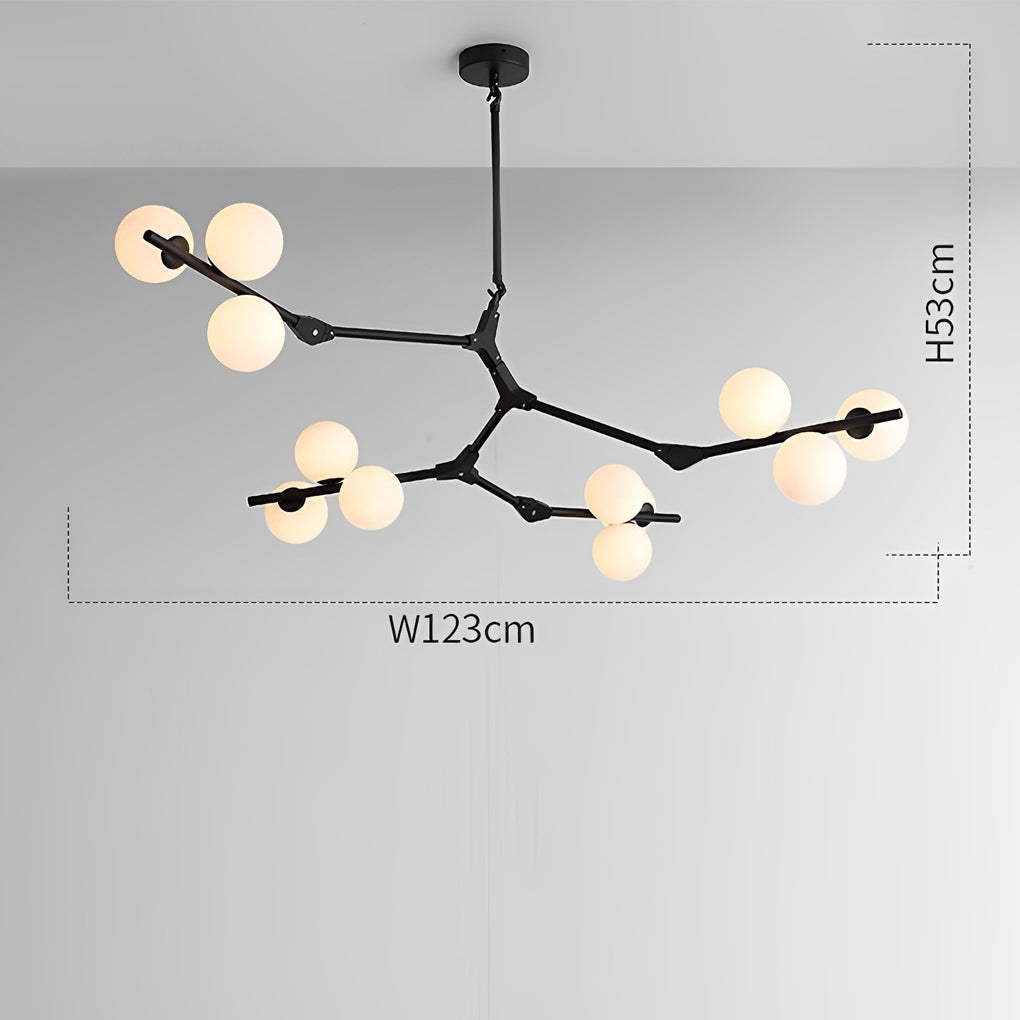 Nordic Style Modern Minimalist Cluster Metal Glass Chandelier – Black & Gold