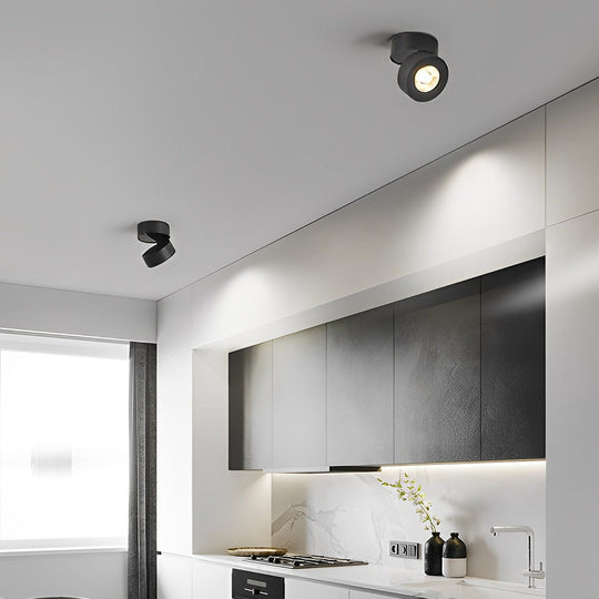 Round – 7W Foldable LED Spotlight with Rotating Head for Ceiling Flush Mount