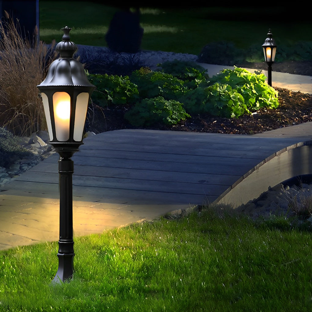 Elegant European Style Black LED Outdoor Pathway Lamp Post