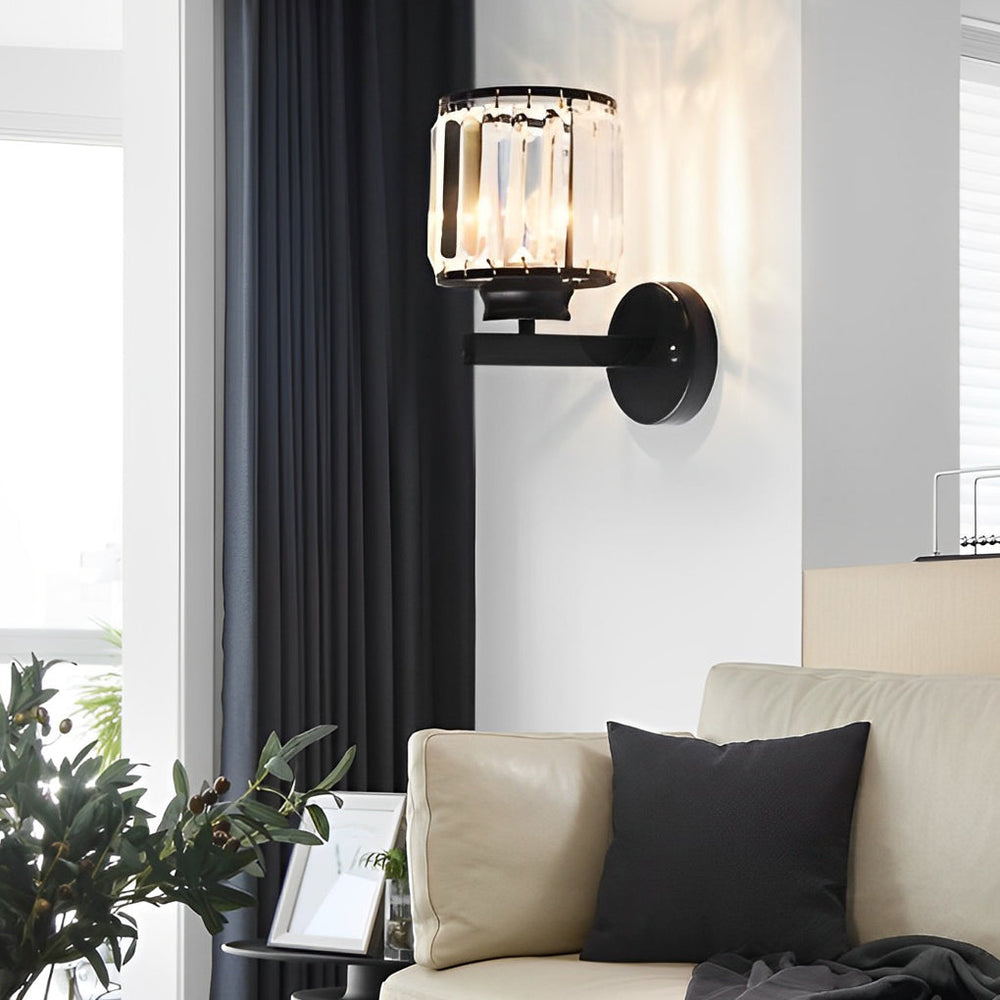 Round Crystal Glass Postmodern LED Wall Lamp