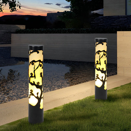 Black Retro Wintersweet Pathway Lights