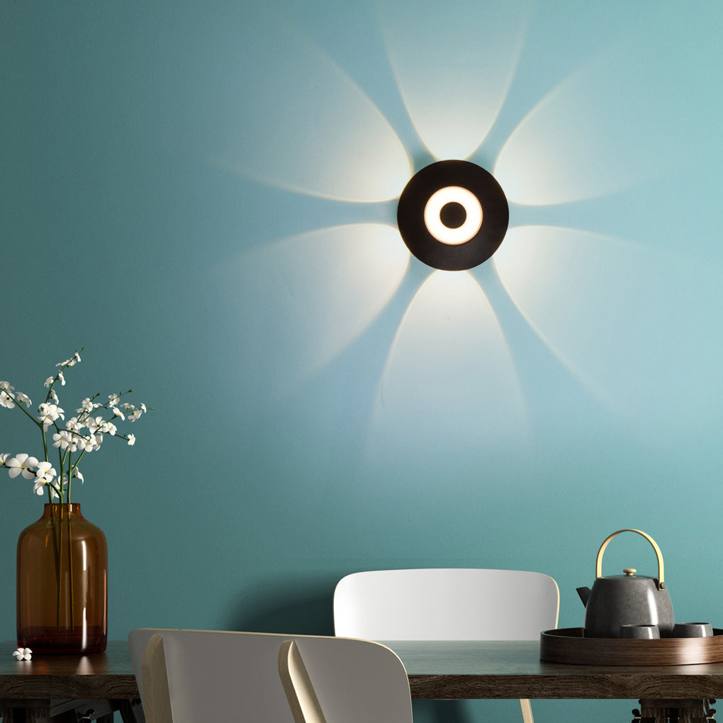 Round Waterproof LED Black Wall Washer Sconce Light