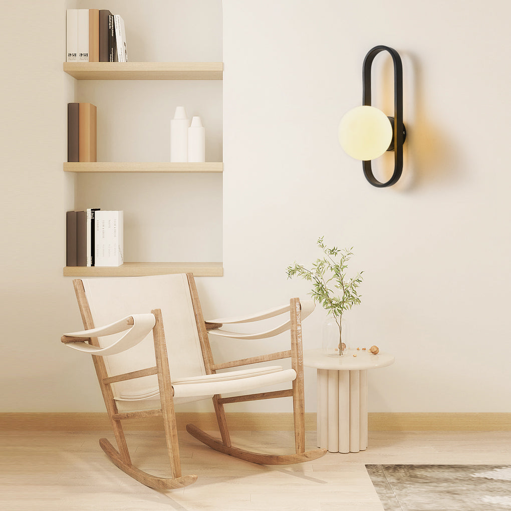 Creative Glass Shade Elliptical Iron Modern Wall Lamp
