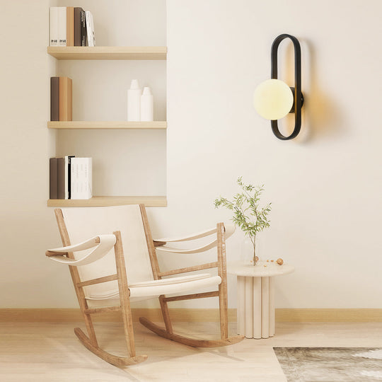 Creative Glass Shade Elliptical Iron Modern Wall Lamp