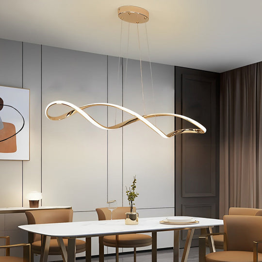 Creative Waves Stepless Dimming LED Electroplated Modern Pendant Light