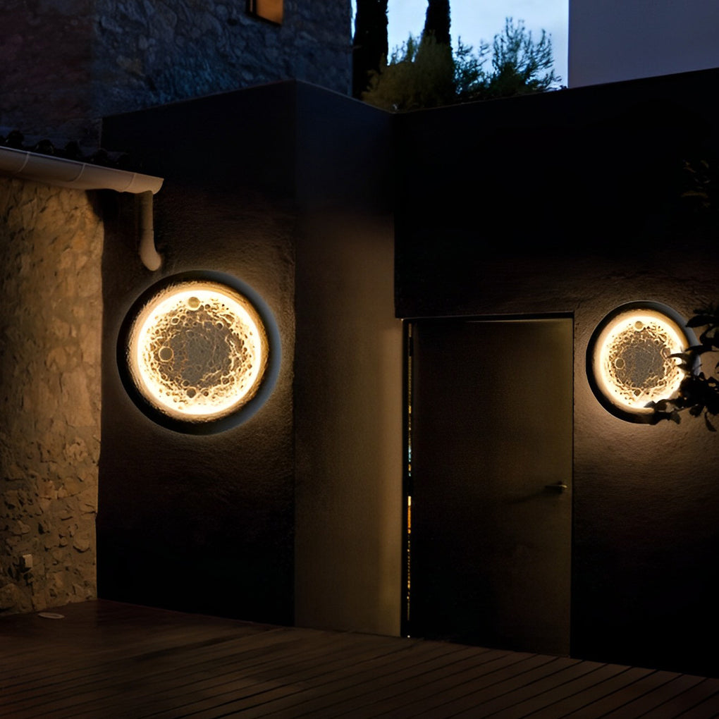 Moon Crater Design LED Outdoor Waterproof Wall Lamp