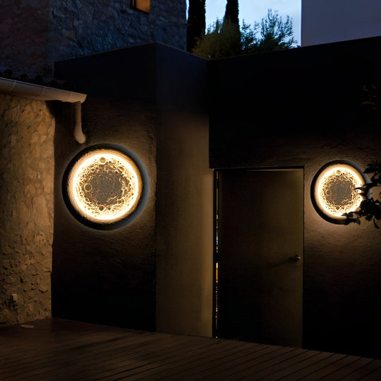 Moon Crater Design LED Outdoor Waterproof Wall Lamp