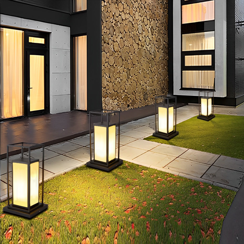 Outdoor Waterproof LED Solar Fence Post Lights Modern Pillar Lamp