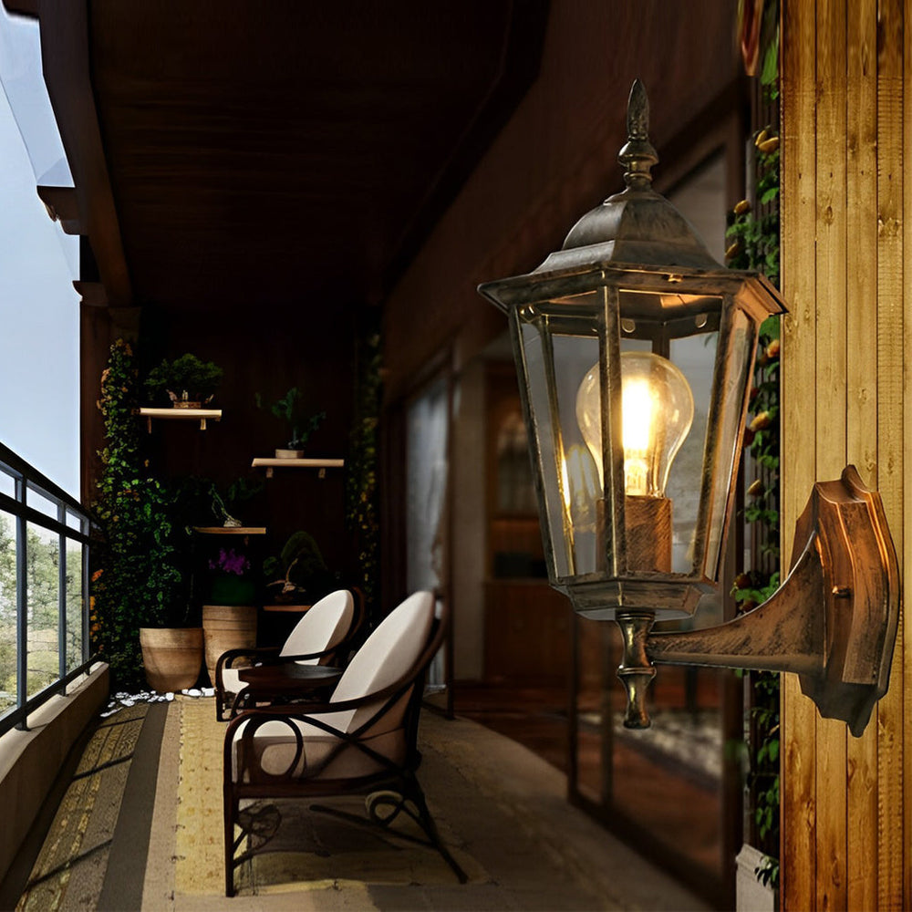 Retro Hexagonal Waterproof European Style Outdoor Wall Lights