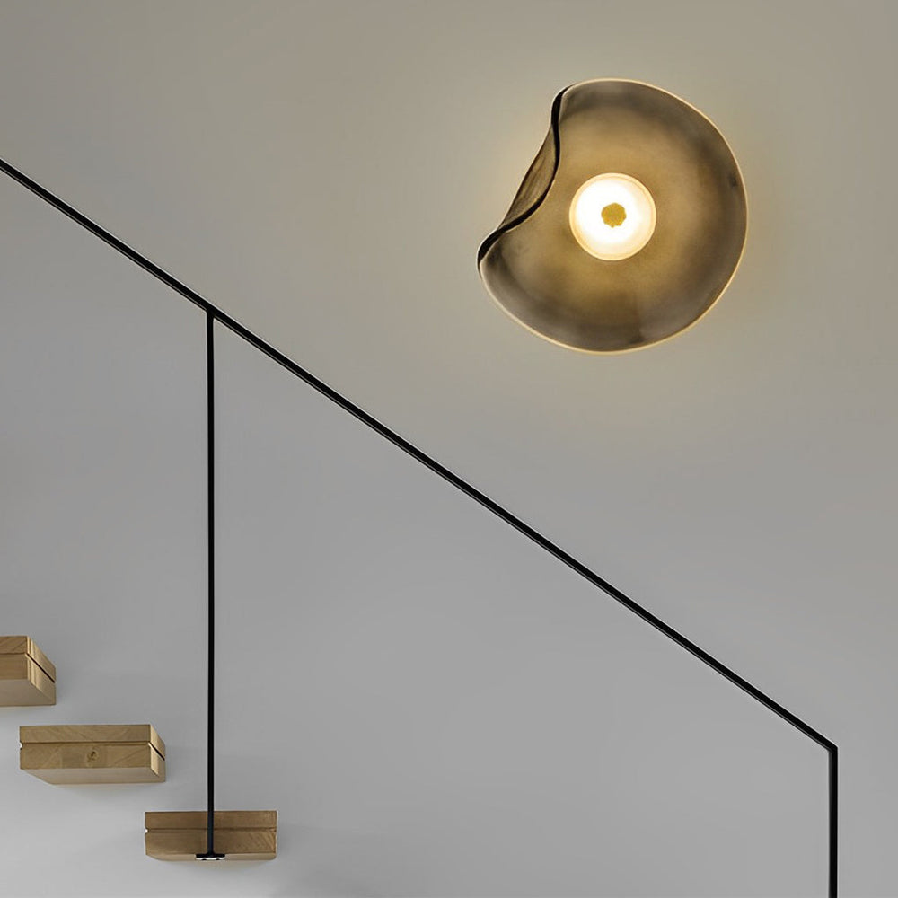 Irregular Round Glass Postmodern LED Wall Lamp