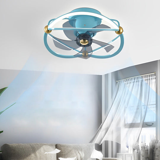 Smart Bladeless Ceiling Fan with Stepless Dimming LED and Remote Control