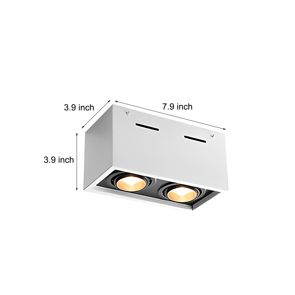 Rectangular 2-Light Adjustable LED Surface Mounted Spotlight