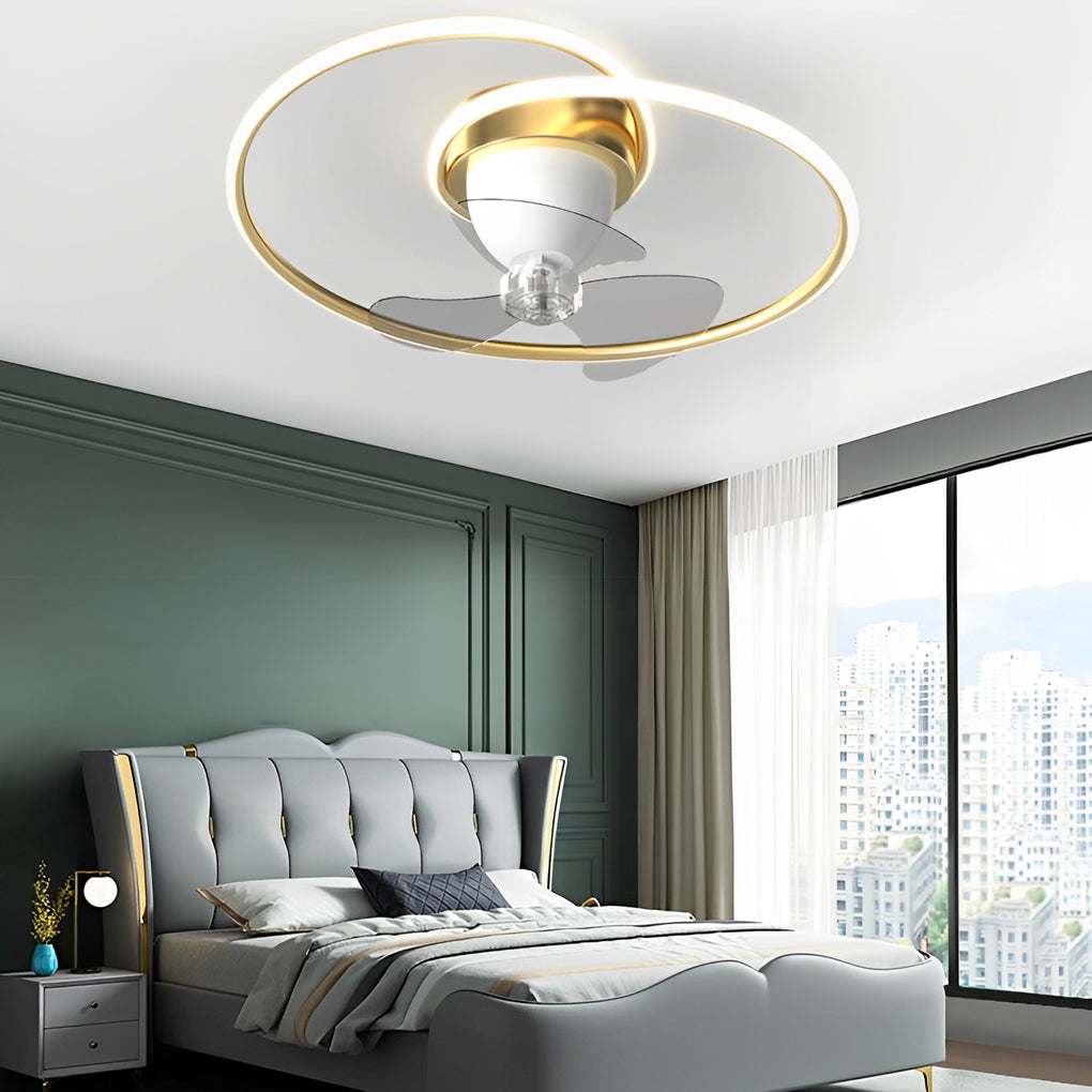 Smart 360° Rotating Ceiling Fan with Stepless Dimming LED and App Control