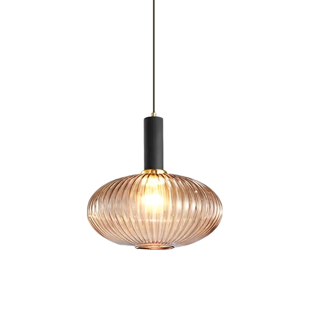 Glass Lantern Shaped Striped Creative LED Nordic Chandelier Pendant Light